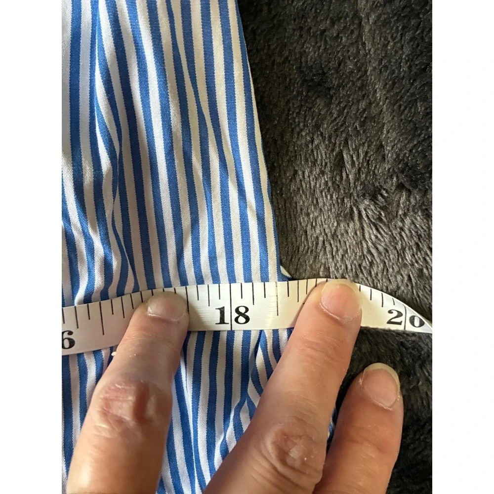 J.Crew Haberdashery Womens Blue White Striped Cotton Button‎ Down Shirt Size  S